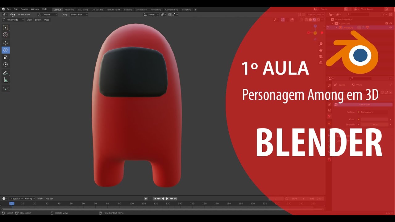 1º Aula - Modelando Personagem do Among em 3D no Blender - YouTube