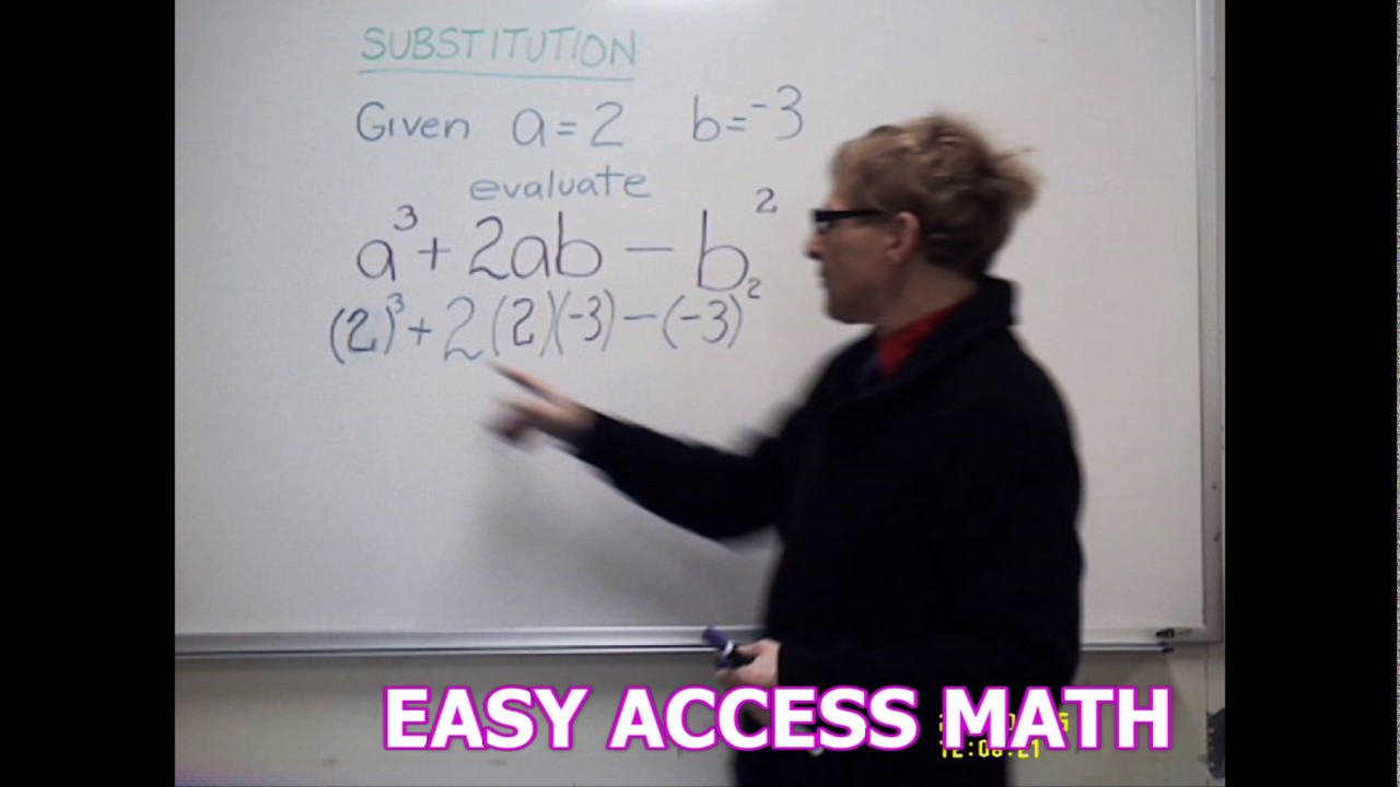 EASY ACCESS MATH SUBSTITUTION REPLACING VARIABLES WITH GIVEN VALUES ...