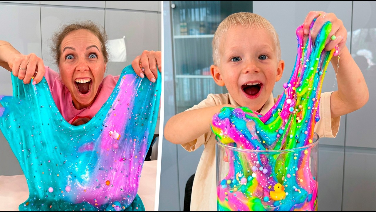 ❤MILKSLIME❤ Geyser Slime with 100 Colors and Layers! What will happen? Let's