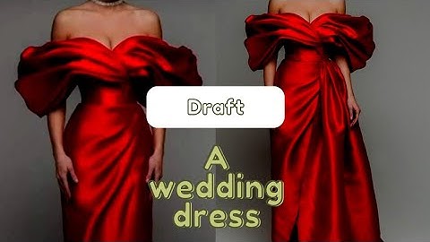 How to draft an off-shoulder wedding dress with ruche sleeves- inspired by Vesna wedding dress.