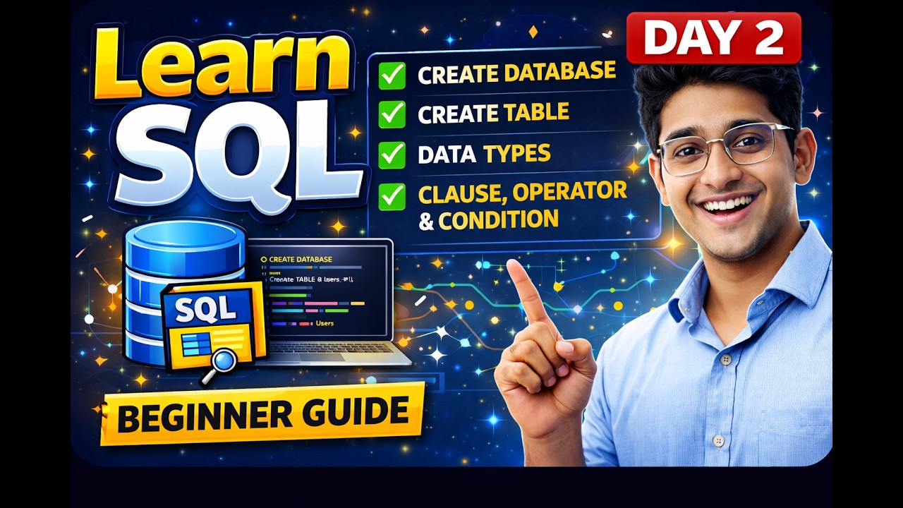 SQL Day 2 | Create Database & Table + Data Types Explained 🔥 | - YouTube