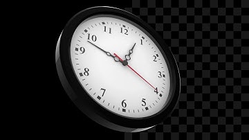 Time-lapse of a 3D clock on an alpha channel background