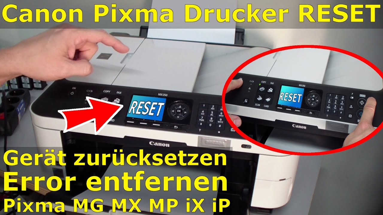 Canon Pixma Drucker Reset Zurucksetzen Reparieren Fix Youtube