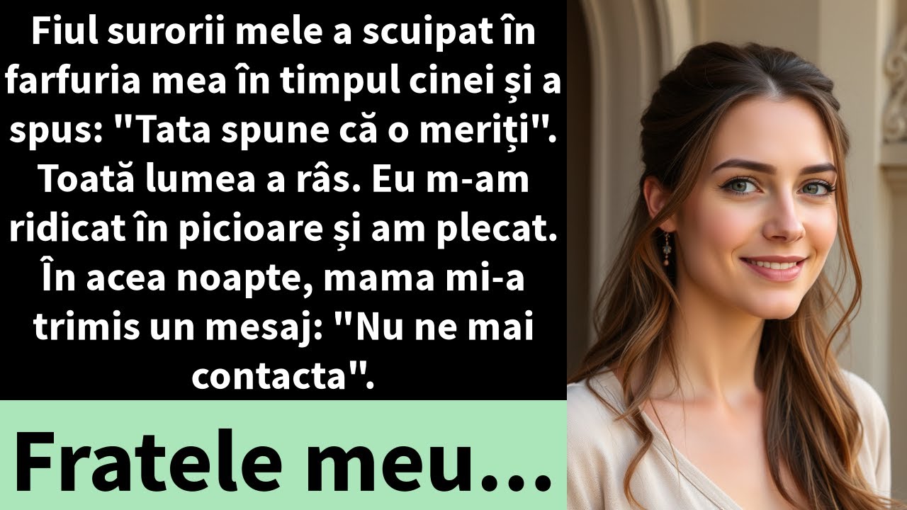 Fiul surorii mele a scuipat în farfuria mea în timpul cinei și a spus: 