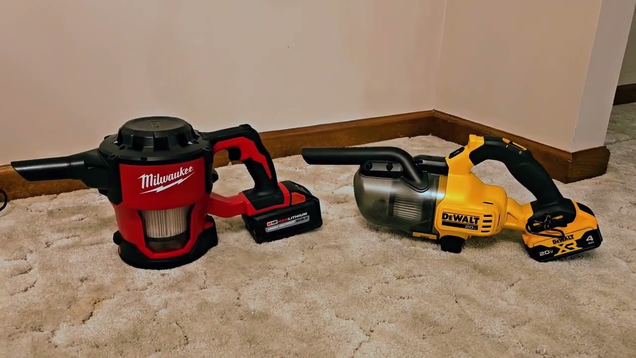 Dewalt DCV501HB vs Milwaukee 0882 handheld vacuums - YouTube