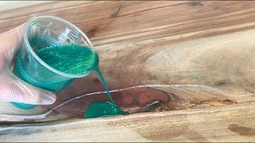 How to build an epoxy river table by connecting 2 large slabs (Part 2 sanding and pouring the epoxy)