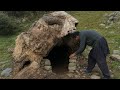 I Built a Secret Shelter Inside a Giant Tree Stump | Extreme Bushcraft Survival