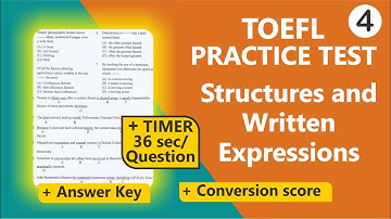FULL TOEFL STRUCTURE PRACTICE TEST 1 to 40  WITH KEY & SCORE CONVERSION 4 #toeflstructure #TOEFLITP