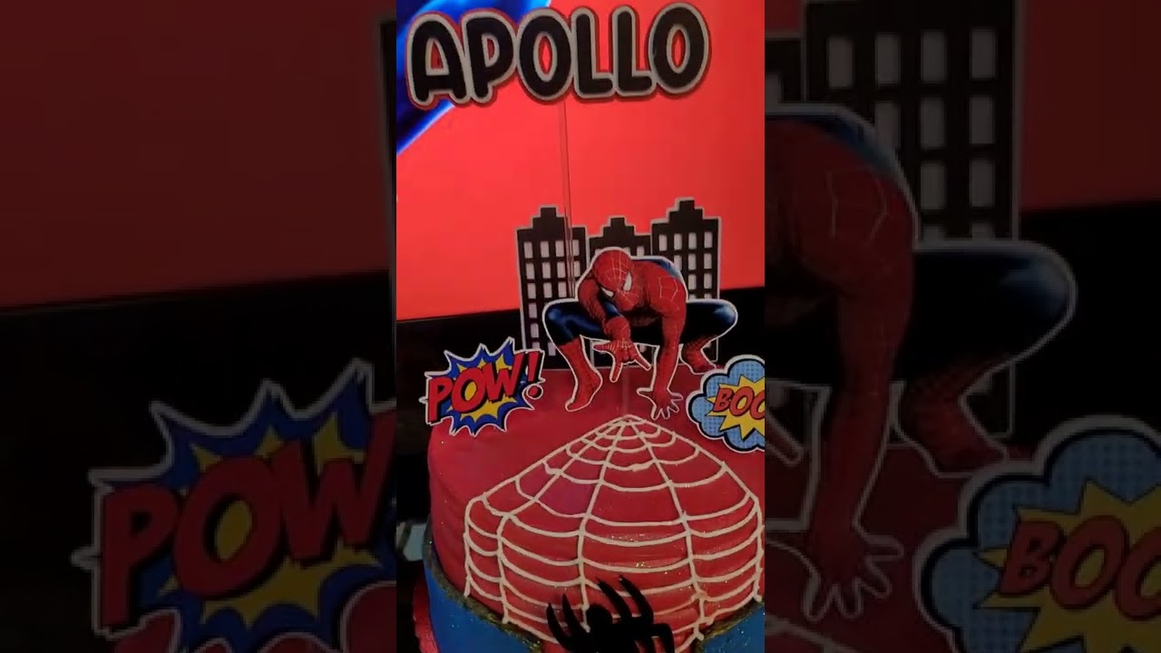 Topo de Bolo Topper Homem Aranha Parabéns - Apollo Festas