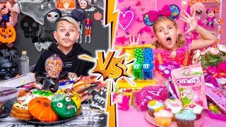 Five Kids Black vs Pink Mysterious Halloween Challenge screenshot 3