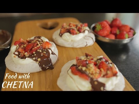 Learn to Make Strawberry Hazelnut and Chocolate Pavlovas - Food with Chetna