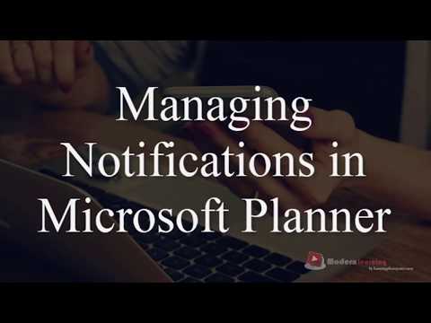 Managing Notifications from your Plan in Microsoft Planner
