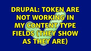 Drupal: Token are not working in my content type fields (they show as they are) Profile