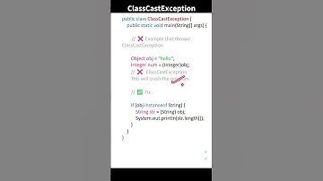 ClassCastException in Java | Don’t Force Wrong Type Casts #javaprogramming #javainterviewquestions