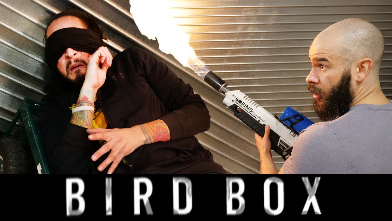 BIRD BOX CHALLENGE VS FLAMETHROWER YouTube