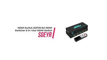 HDMI Switch SGEYR 5x1 HDMI Switcher 5 in 1 Out HDMI Switch Selector 5 Port Box with IR Remote