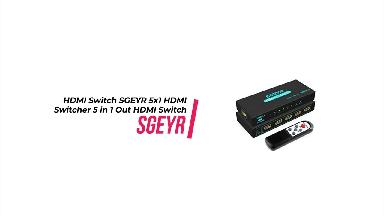Hdmi switch sgeyr 5x1 hdmi switcher 5 in 1 out hdmi switch selector 5