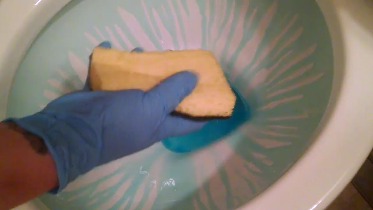 ASMR REQUEST Cleaning The Toilet w/ Sponge & Gloves TONS OF SUDS