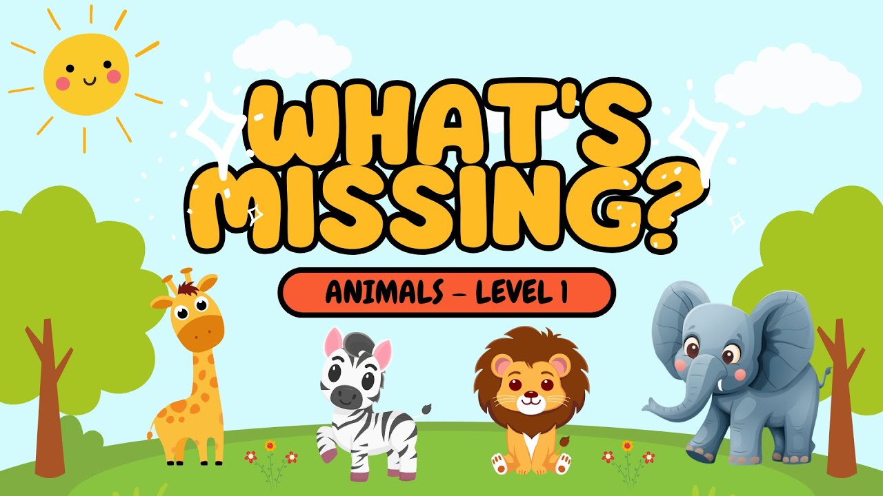 Which Animal Is Missing? | Fun Animal Game for Kids | Level 1 - YouTube
