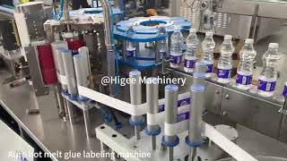 Linear Type Automatic Hot Melt Glue Labeling Machine For Still Water Bottle-Higee Machinery