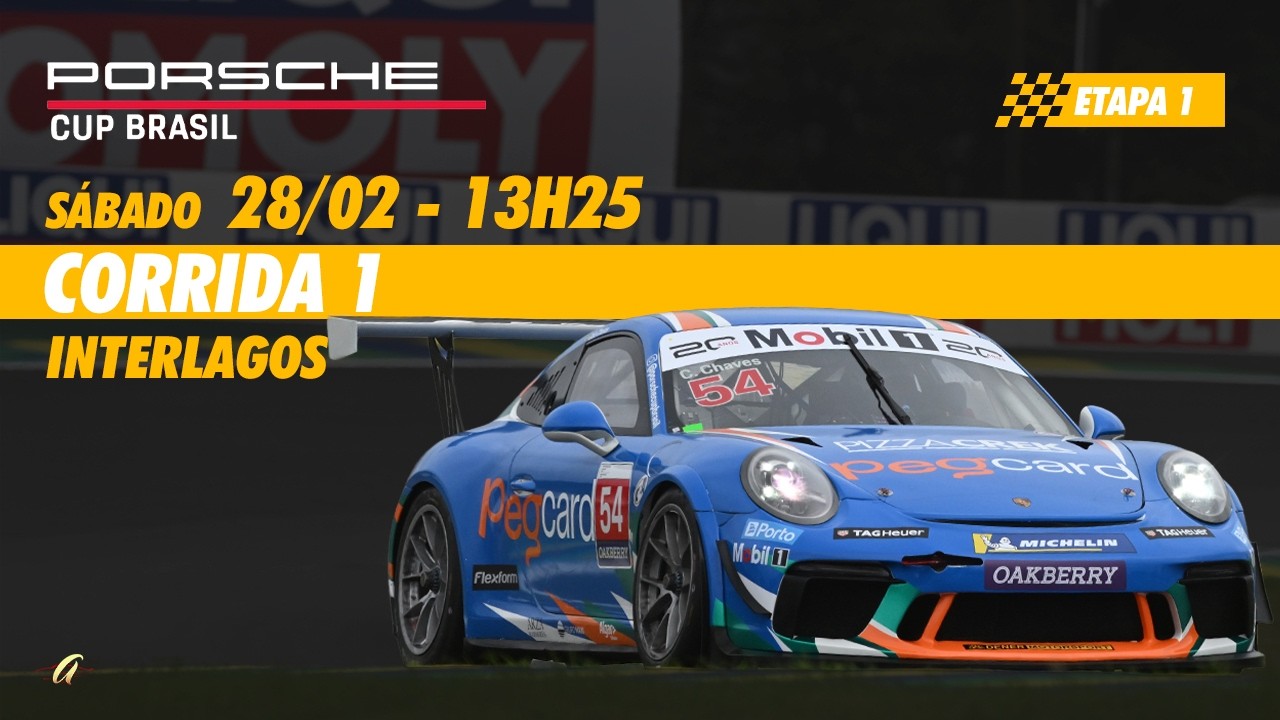 PORSCHE CUP BRASIL AO VIVO - Corrida 1 - INTERLAGOS - Sábado (28/02) - 13h25