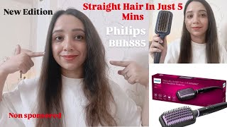 Philips Hair Straightener Brush BHH885 Hair Straightening In 5 minutues
