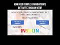 How does complex carbohydrate diet affect insulin need? #insulin #diabetes #carbohydrates #nutrition