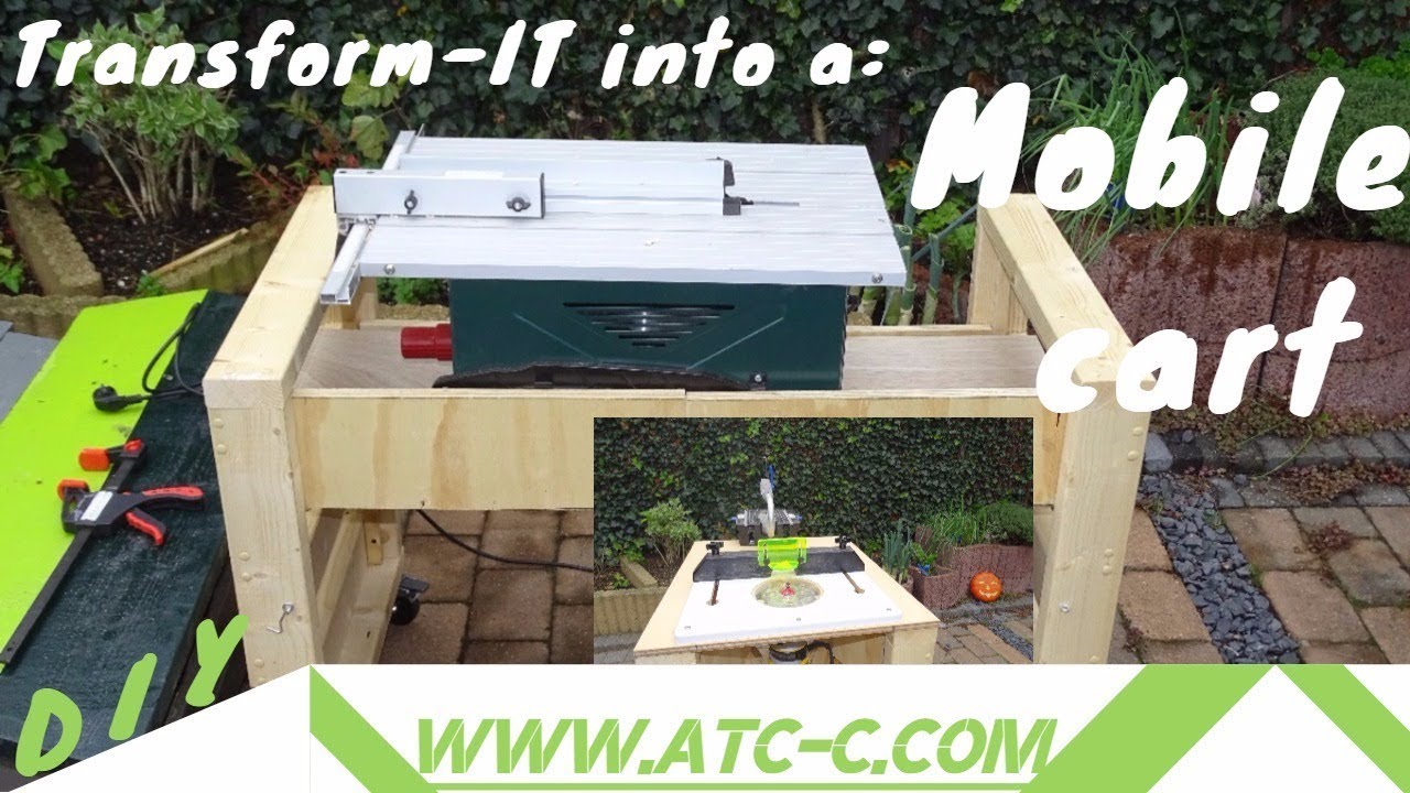 Transform-IT into a table saw/ router table mobile cart // How to - YouTube