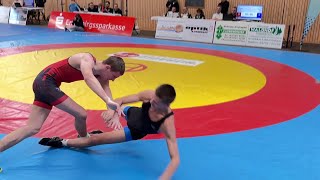 Wrestling / Ringen LM Sachsen 2024, Gelenau, Junioren, 63 kg, GR, Grünwald - Wagner E.