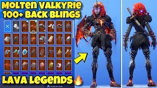 New Molten Valkyrie Skin Showcased With 100 Back Blings Fortnite Battle Royale Lava Legends