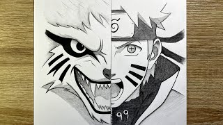 Comment dessiner Naruto avec Kurama | Dessin de Naruto facile | Kurama dessin