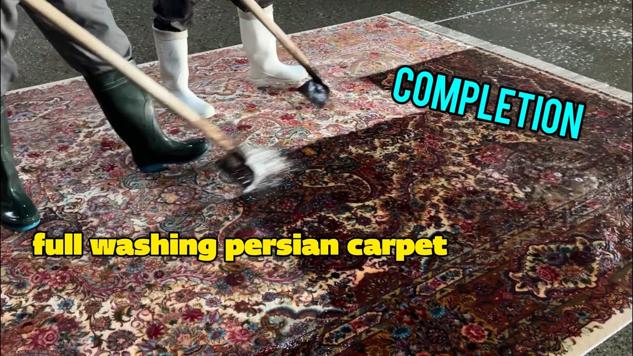 washing persian carpet completion | PURE ASMR😍