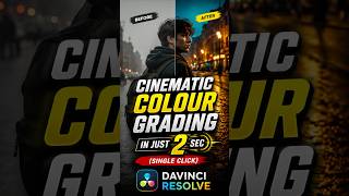 Cinematic colour grading in just 2 sec single click Davinci resolve #davinciresolve #viral #creator