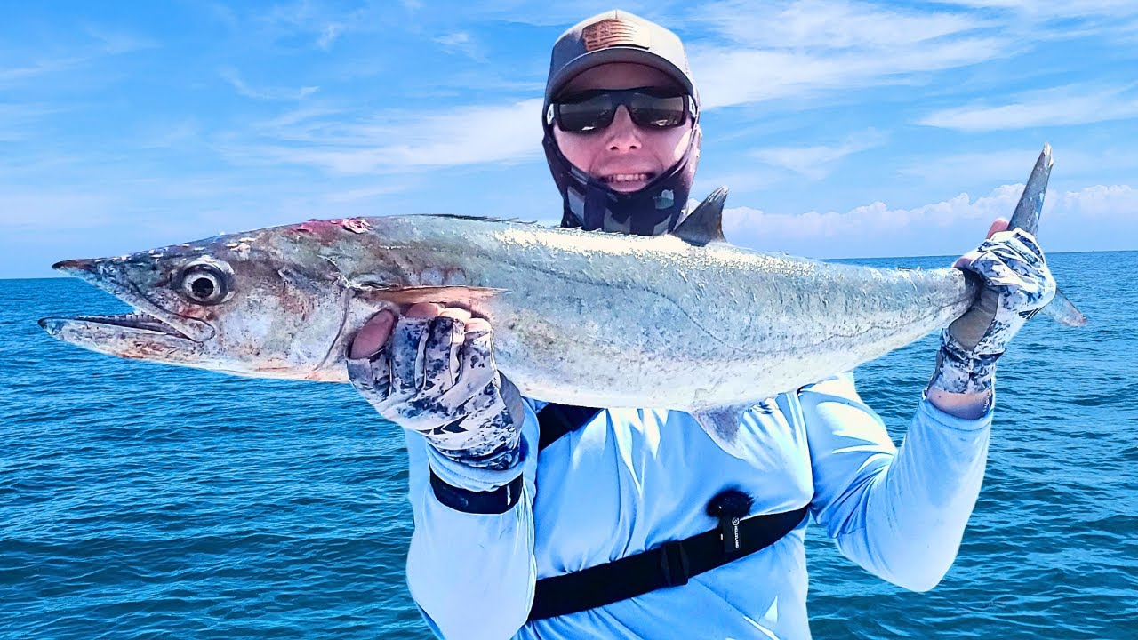 Fishing Offshore 60' Deep With Jigs And Cut Bait - BIG KINGFISH And BULL SHARKS!