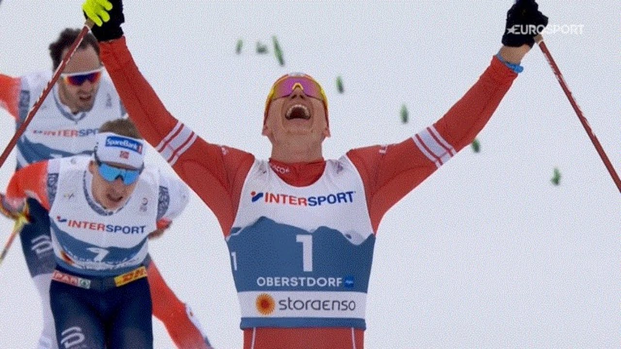 Лыжи скиатлон мужчины россия. Большунов Олимпийский чемпион.