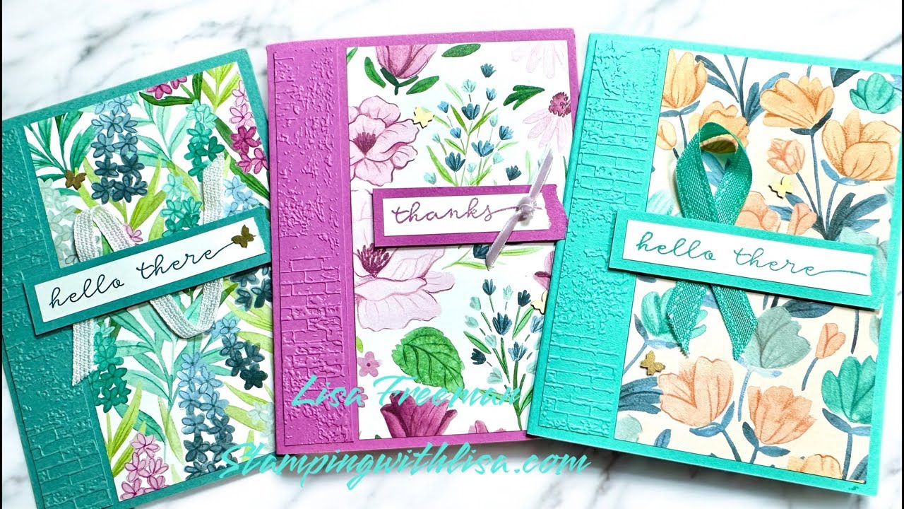 3 Quick and Easy Cards with Florals in Bloom DSP!!