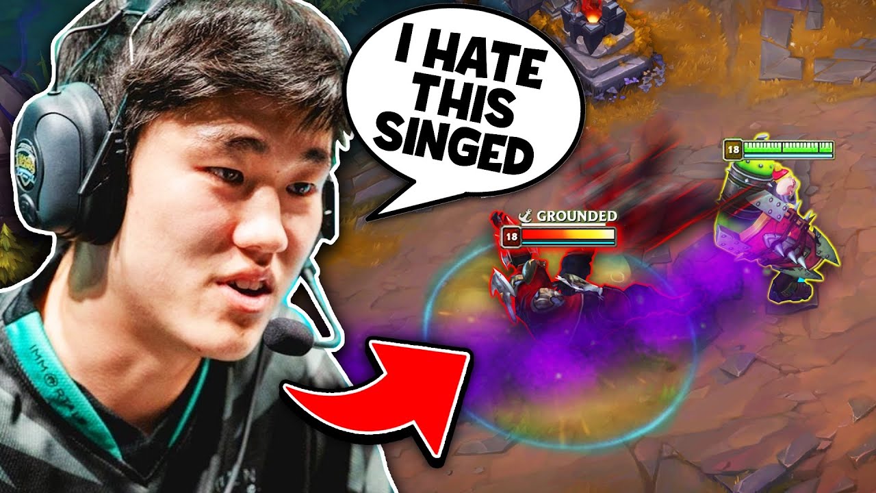 I got matched against Pobelter so I gave him a taste of my Singed... (HE GOT DENIED)