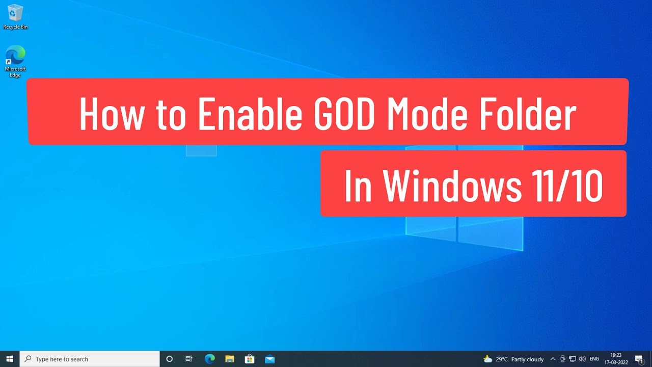 How to Enable GOD mode in Windows 11/10 - YouTube