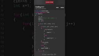 C++pattern program tutorial video || 💯🧠 #coding #shorts #codewriter07