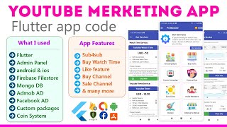 YouTube Market & SubforSub App Overview made in Flutter | Flutter Tutorial | #OttomanCoder screenshot 2