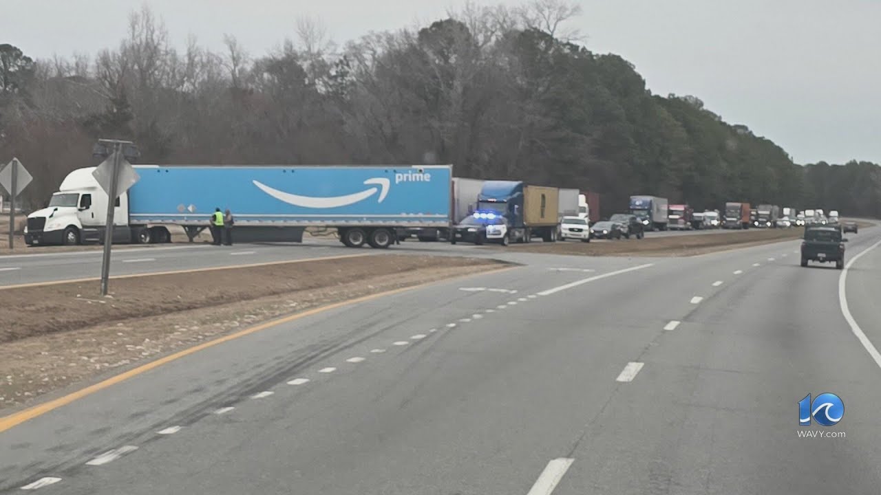 Tractor-trailer incident on Route 58 in Suffolk - YouTube