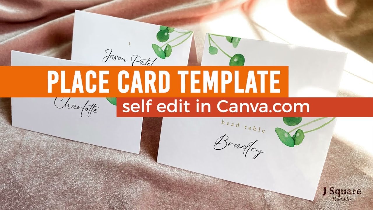 Editalbe Place Card Template in Canva.com