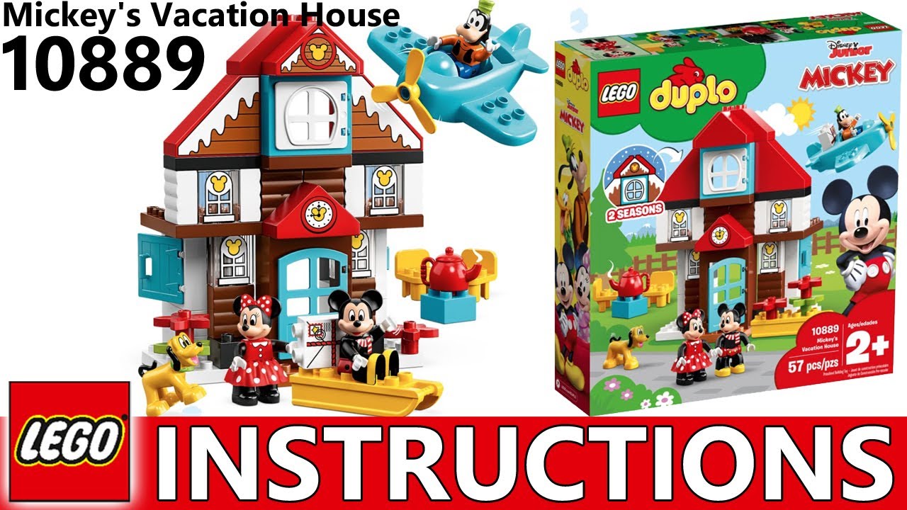 LEGO DUPLO Disney Mickey's Vacation House 10889 Toy House Building Set for  Toddlers with Minnie Mouse, Goofy, Pluto and Mickey Mouse Figures (57