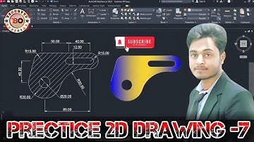Prectice Drawing - 7 / AutoCAD In Hindi/ Basic Drawing In AutoCAD #autocad AutoCAD Kaise Sikhe