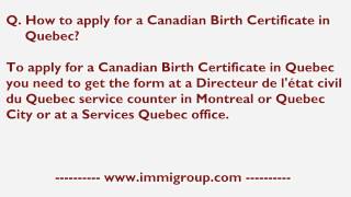 How To Apply For A Canadian Birth Certificate In Quebec