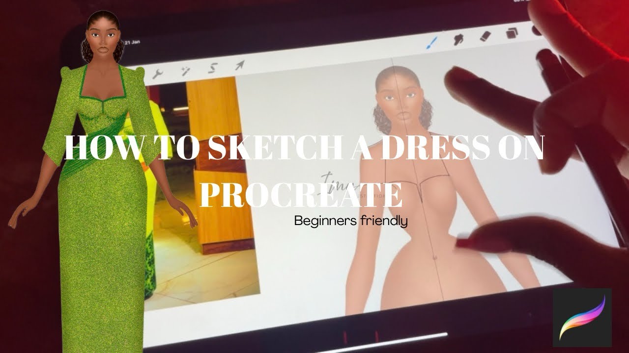 How to Sketch a Dress on Procreate | Beginner-Friendly Fashion ...