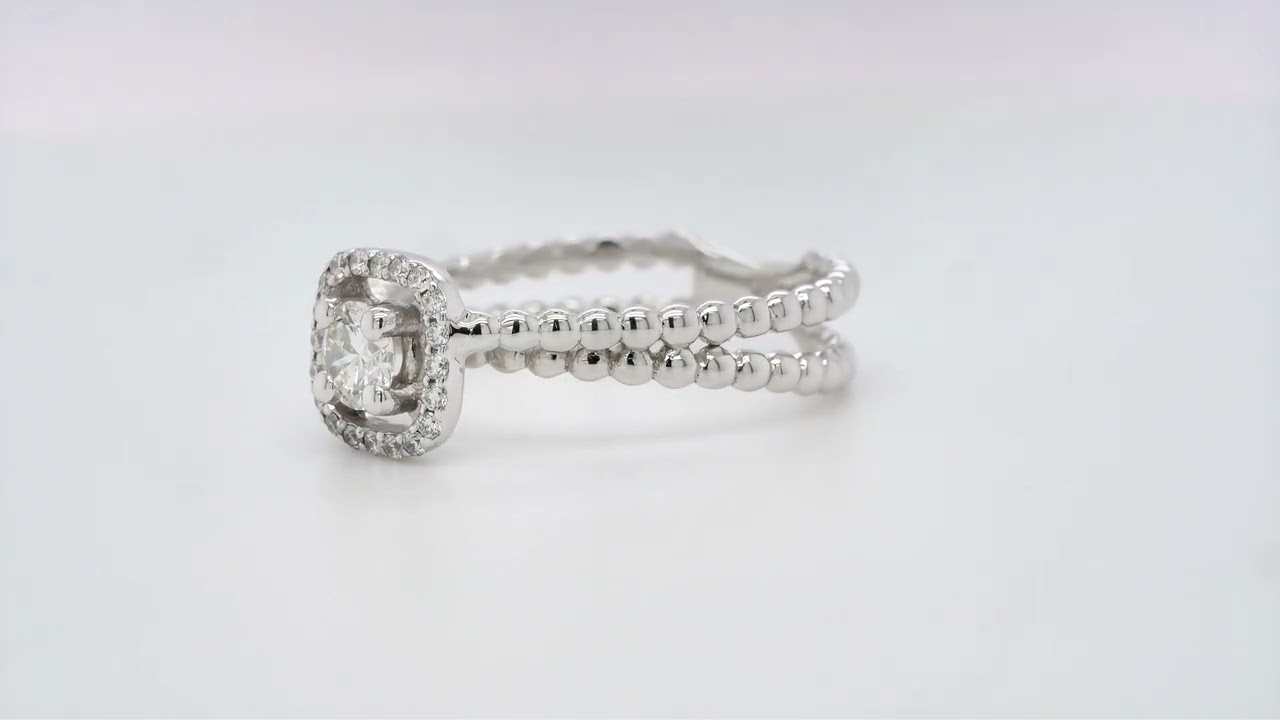 AoedeJ Anello Di Fidanzamento In Argento 925 Con Zirconia Cubica – Taglio Rotondo Halo, Placcato Oro Bianco, Regalo San Valentino - 2