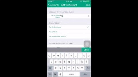 Creating Tax Account in Book Keeper iOS