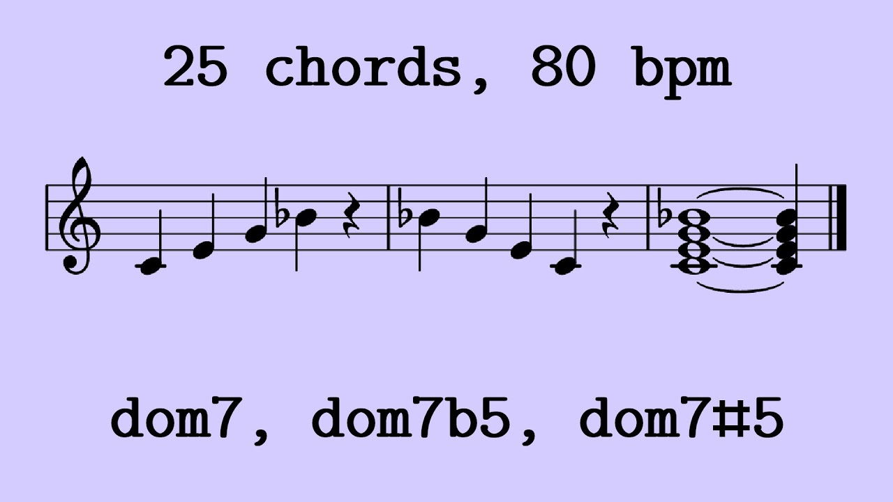 Dom7/Dom7b5/Dom7#5 Chord, 80 bpm [#01] (Ear Training)