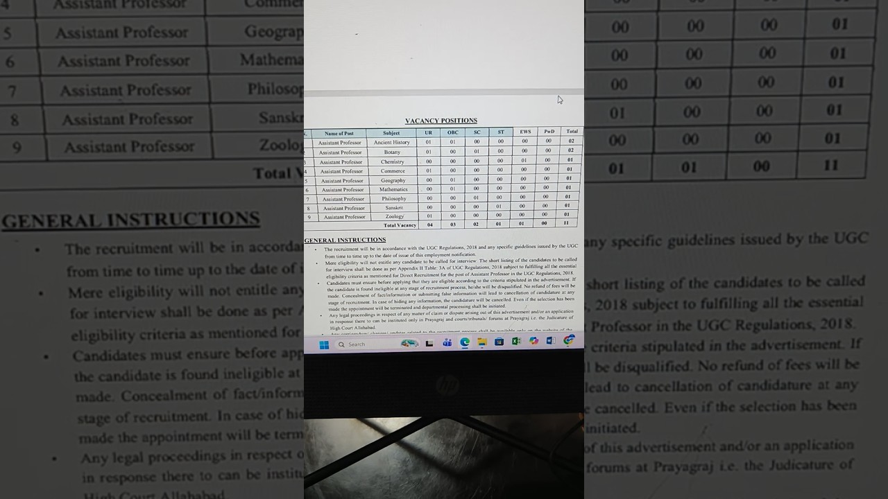 Degree College Permanent  Assistant Professor Vacancy 2025